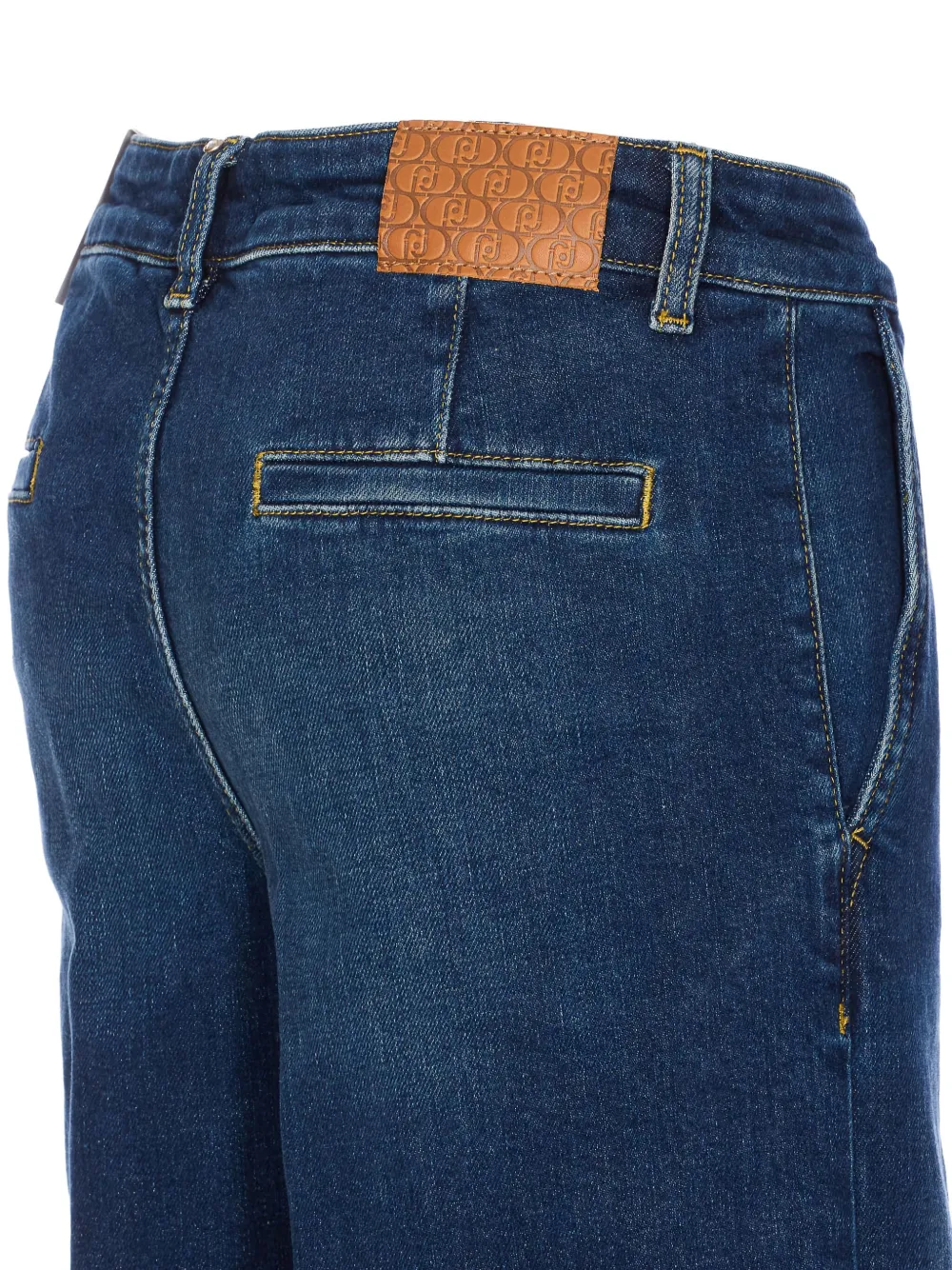 Liu •jo Flared Wide-leg Denim Jeans Trousers In Blue