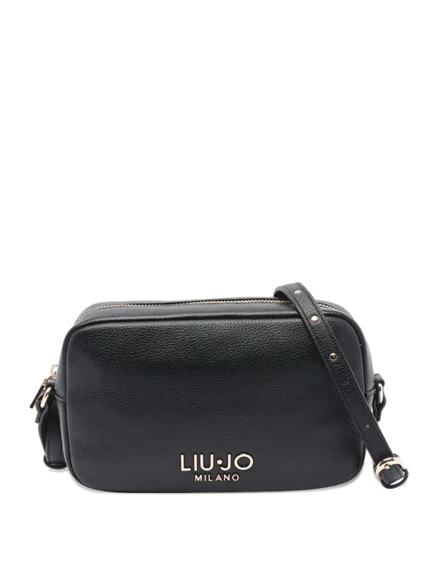 LIU JO Small logo-plaque zip-top Shoulder Bag Black FARFETCH