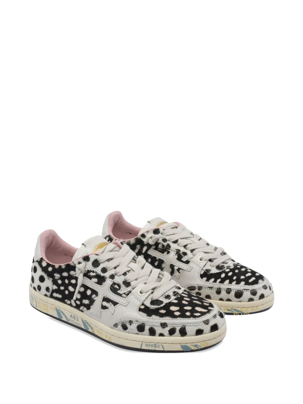 Premiata dalmatian-print lace-up sneakers - Zwart