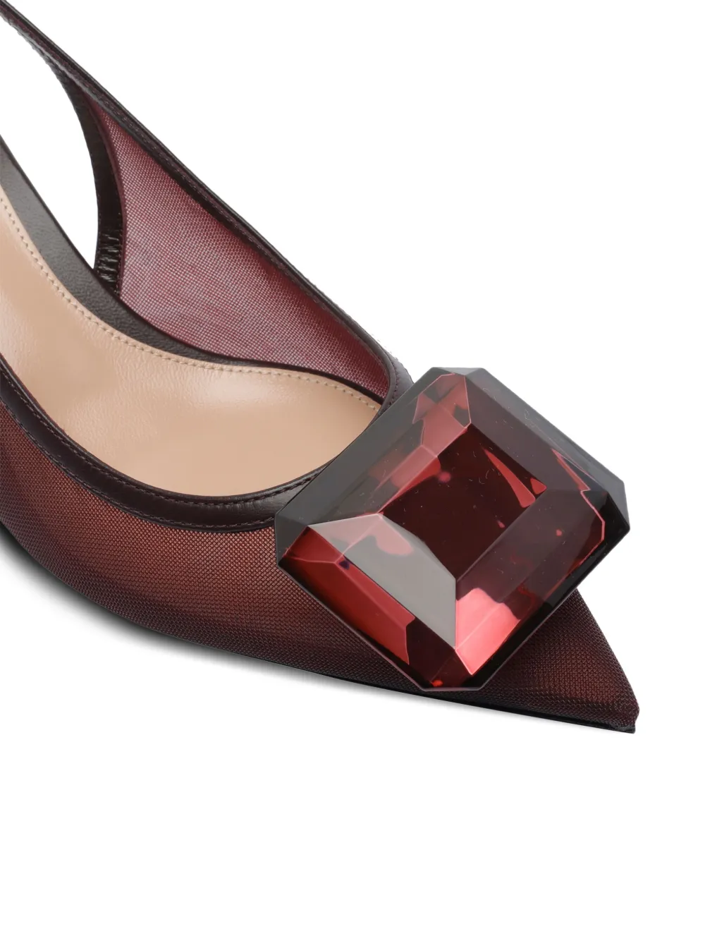 Gianvito Rossi 55 mm Jaipur mesh slingback pumps Rood