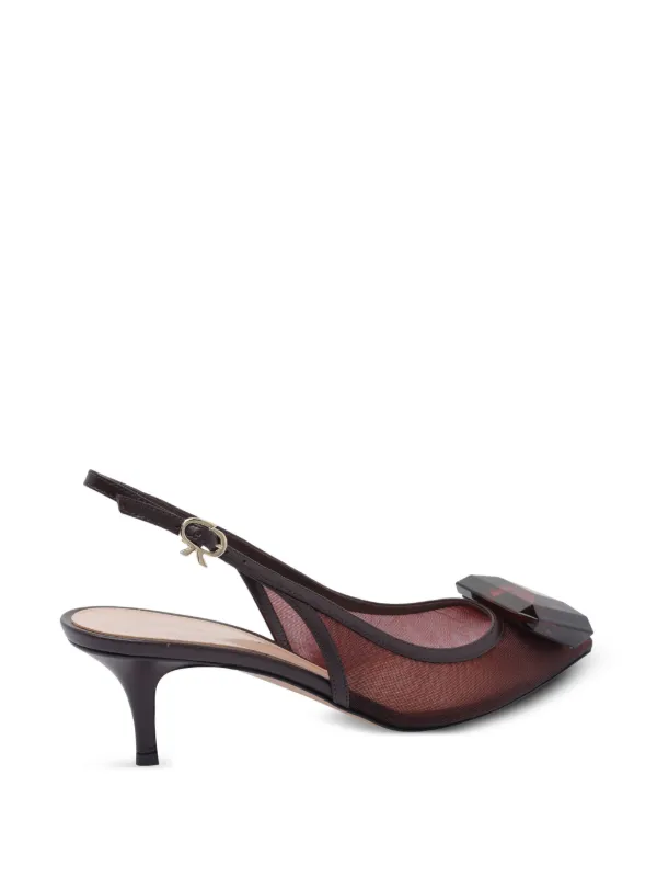 Gianvito Rossi 55mm Jaipur Slingback Mesh Pumps Red FARFETCH