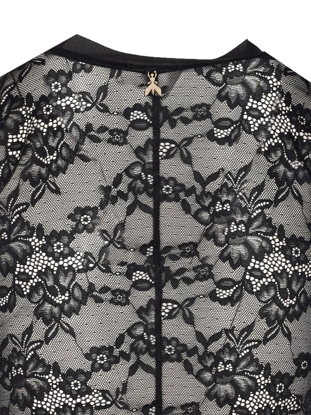 Patrizia Pepe Top met bloemenkant K103 BLACK