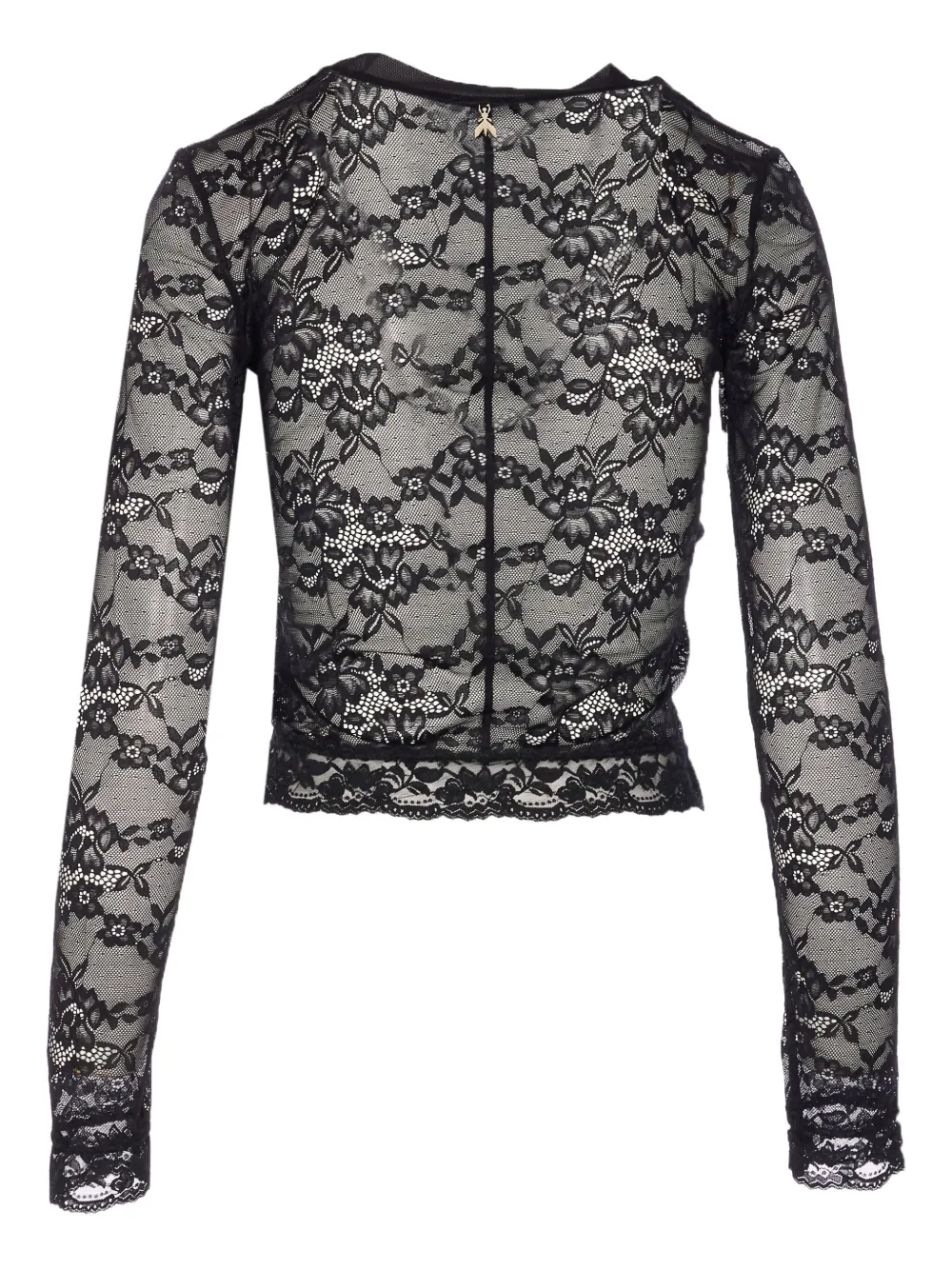 Patrizia Pepe floral-lace long-sleeve top - K103 BLACK