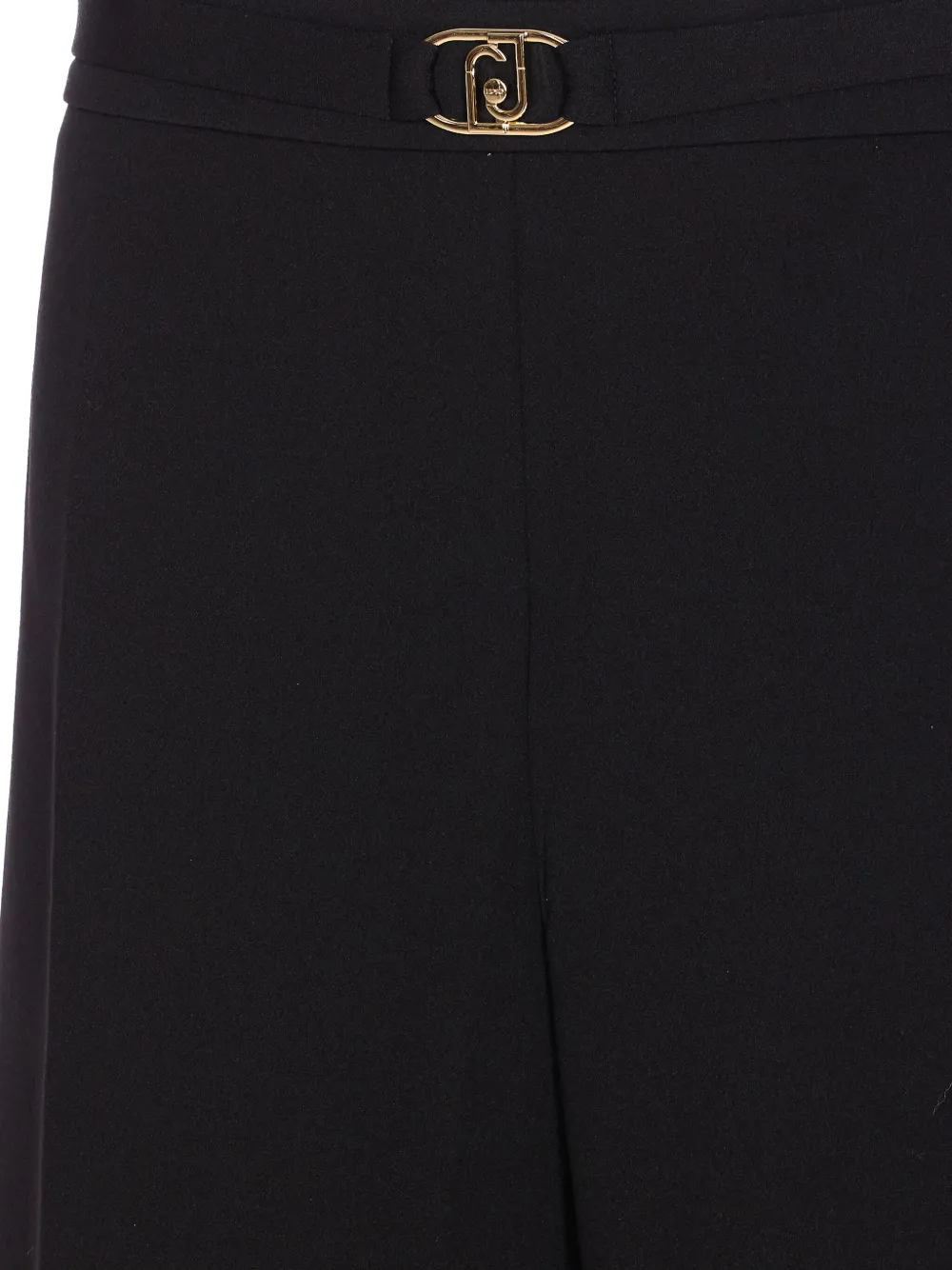 Liu •jo Logo-plaque Elasticized-waist Trousers In Black