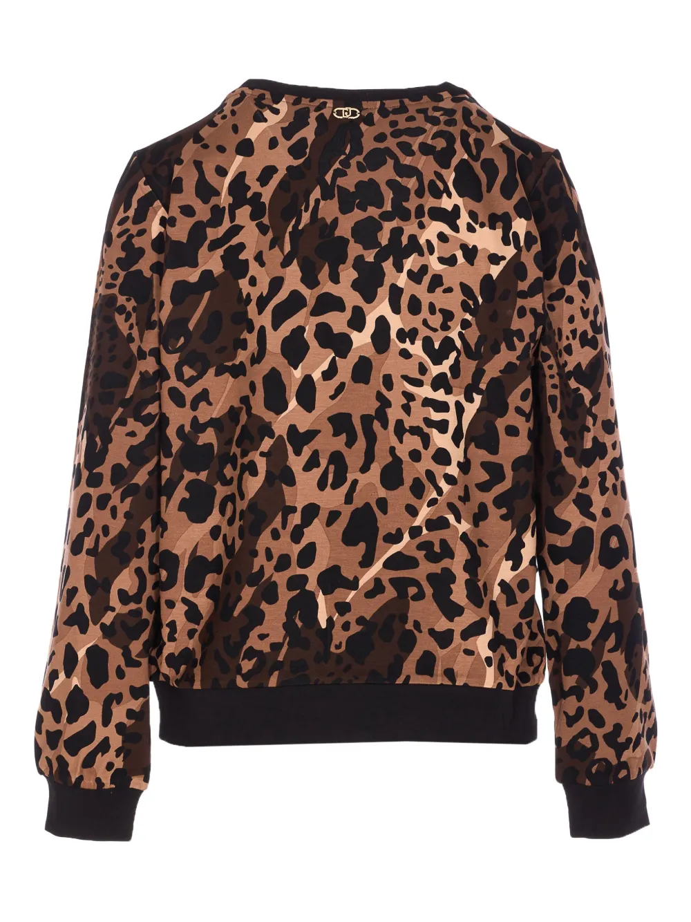 Liu •jo Leopard-print Embellished Sweater In Brown