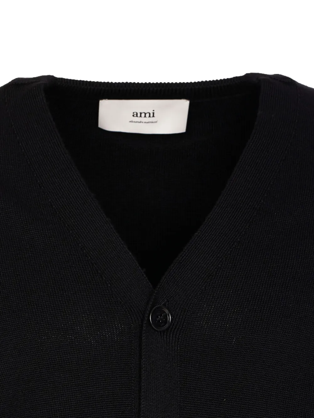 Ami Alexandre Mattiussi Buttoned V-neck Cardigan In Black