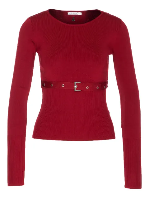 Patrizia Pepe ribbed belt-detail sweater