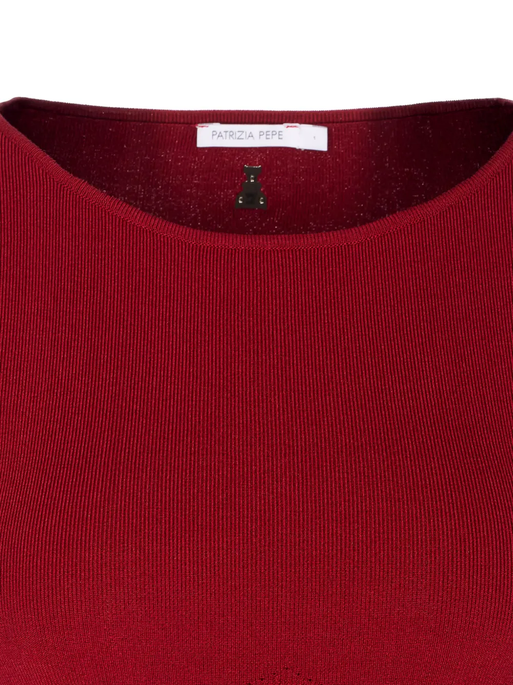 Patrizia Pepe Geribbelde trui met ceintuur Rood