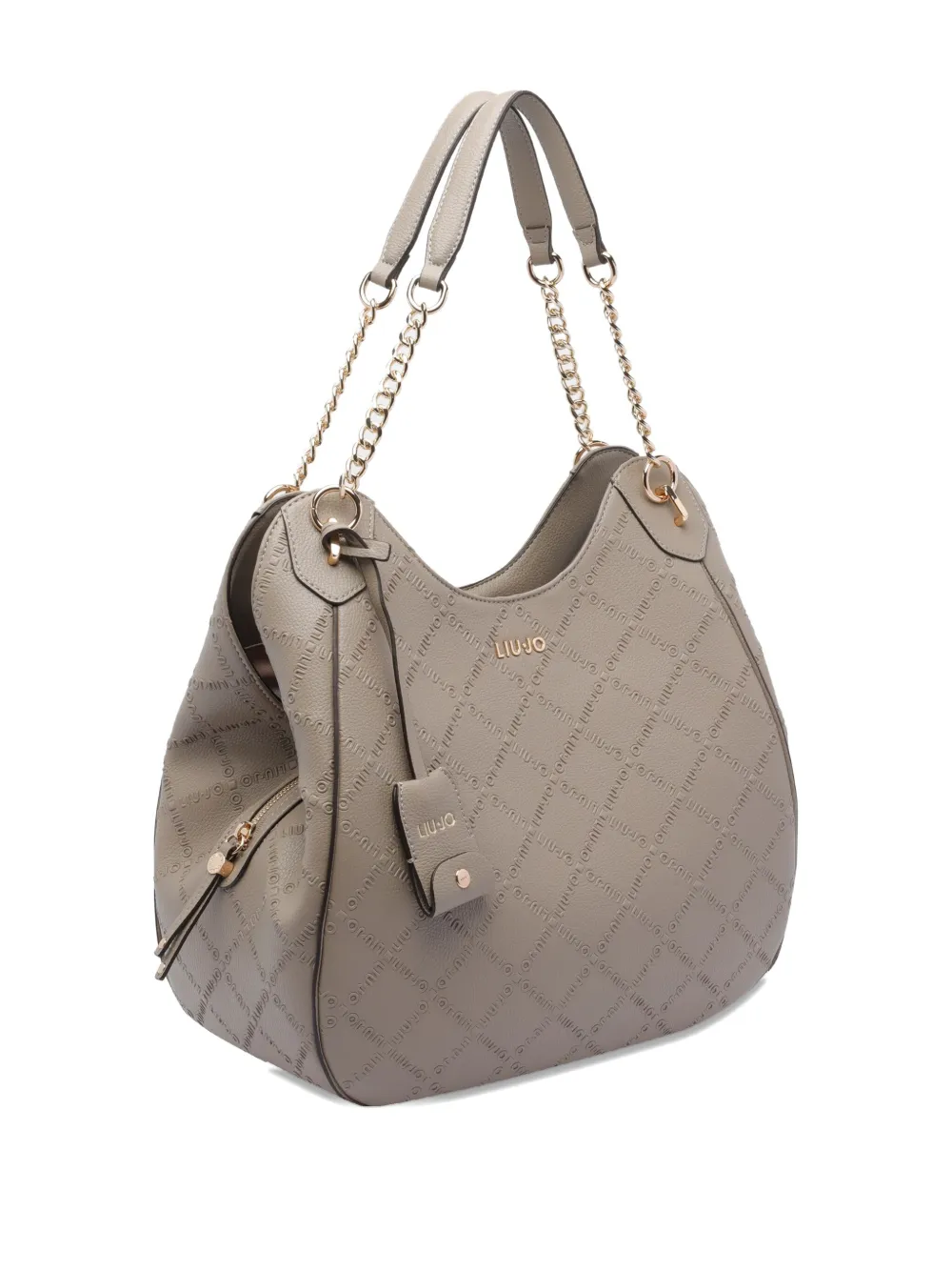 Liu •jo Logo Chain Strap Satchel Top Handle In Neutral