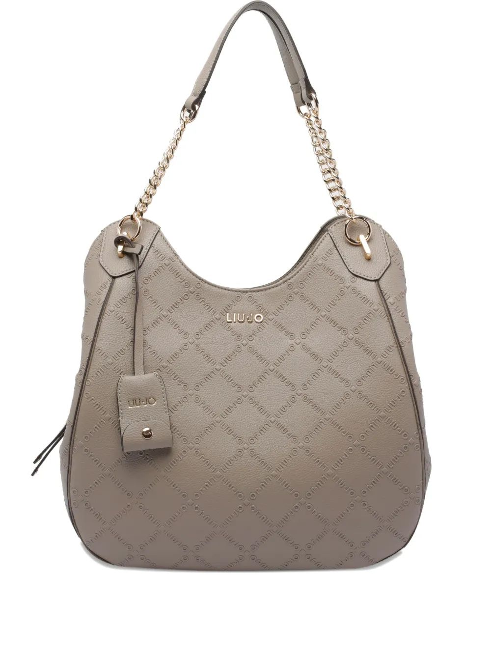 Liu •jo Logo Chain Strap Satchel Top Handle In Neutral