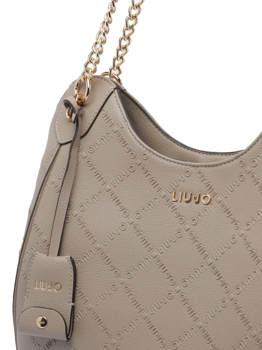 Liu •jo Logo Chain Strap Satchel Top Handle In Neutral