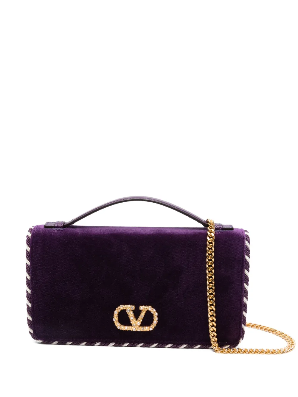 Valentino Garavani Vロゴ シグネチャークラッチバッグ S - パープル Valentino Garavani Vロゴ シグネチャークラッチバッグ S - パープル