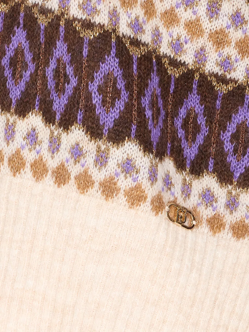 LIU JO Trui met hoge hals en patroon Beige