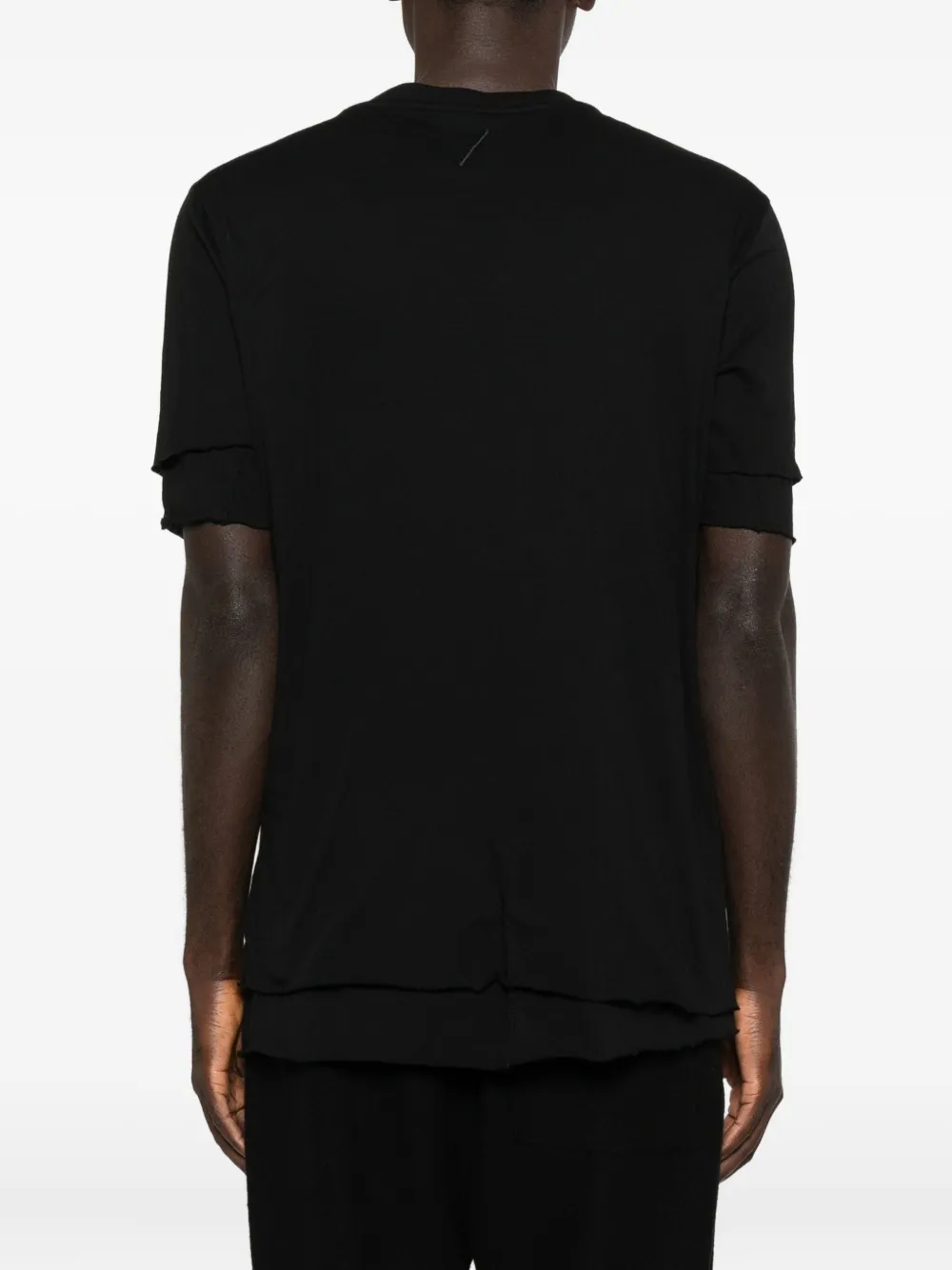 Thom Krom Gerafeld T-shirt met ronde hals Zwart