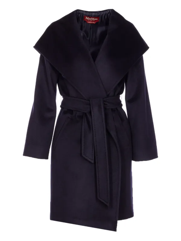 Max Mara ベルテッド コート | ブルー | FARFETCH JP