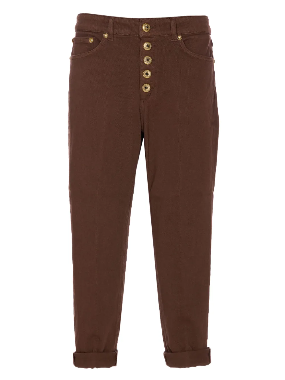 DONDUP button-fastening logo-patch jeans | Brown | Image 1