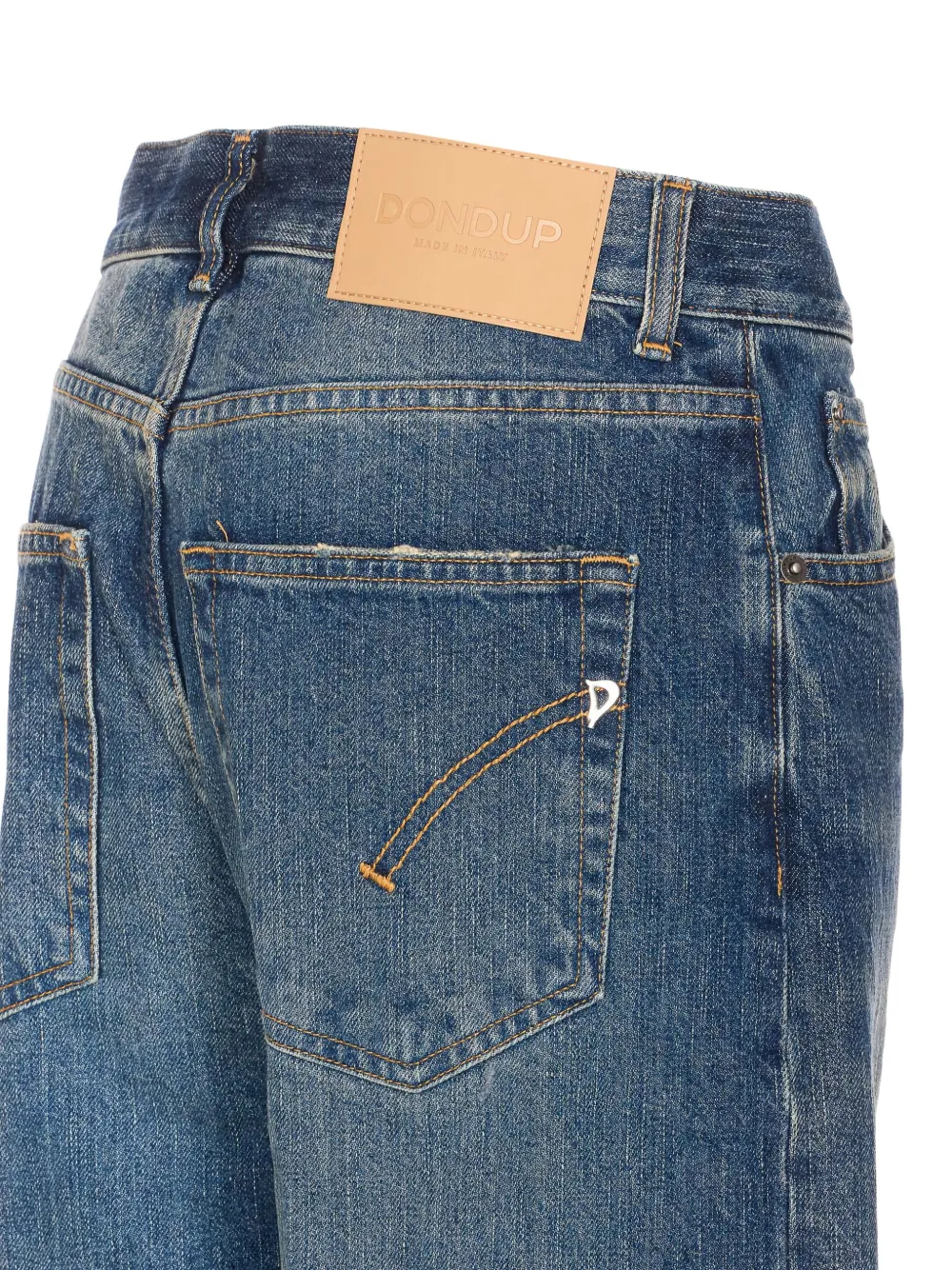 DONDUP Jeans met franje en vijf zakken Blauw