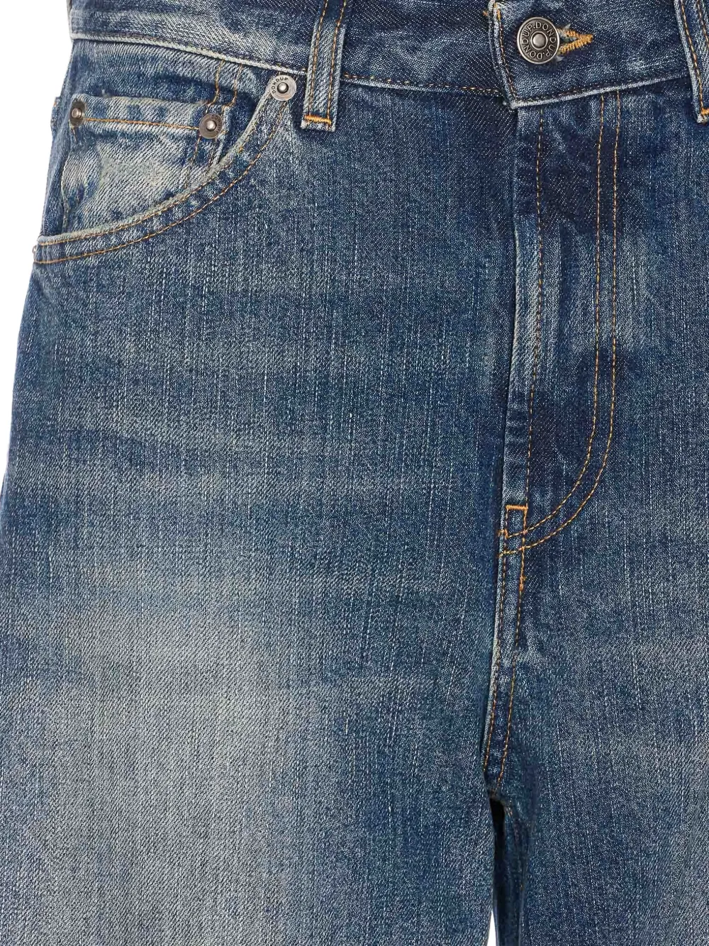 DONDUP Jeans met franje en vijf zakken Blauw