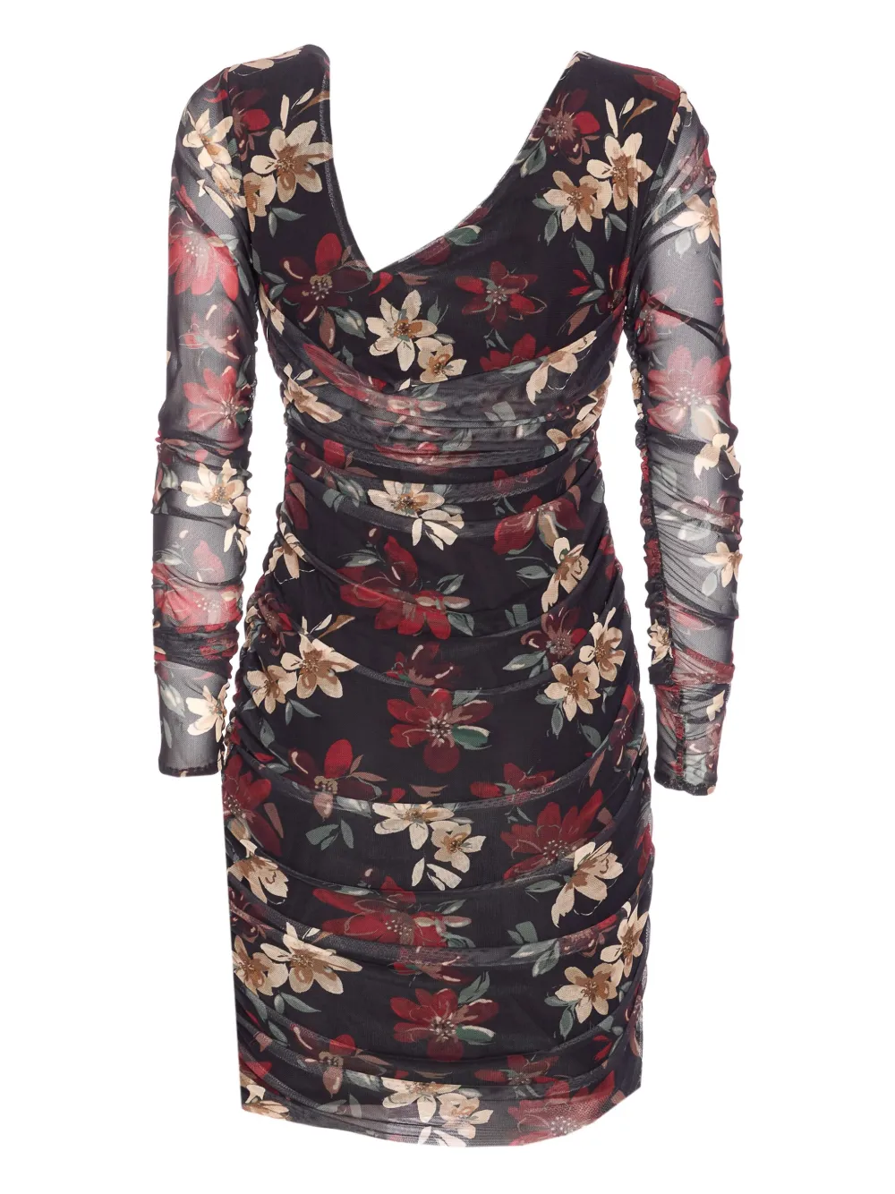MAR DE MARGARITAS floral long-sleeve dress - Zwart