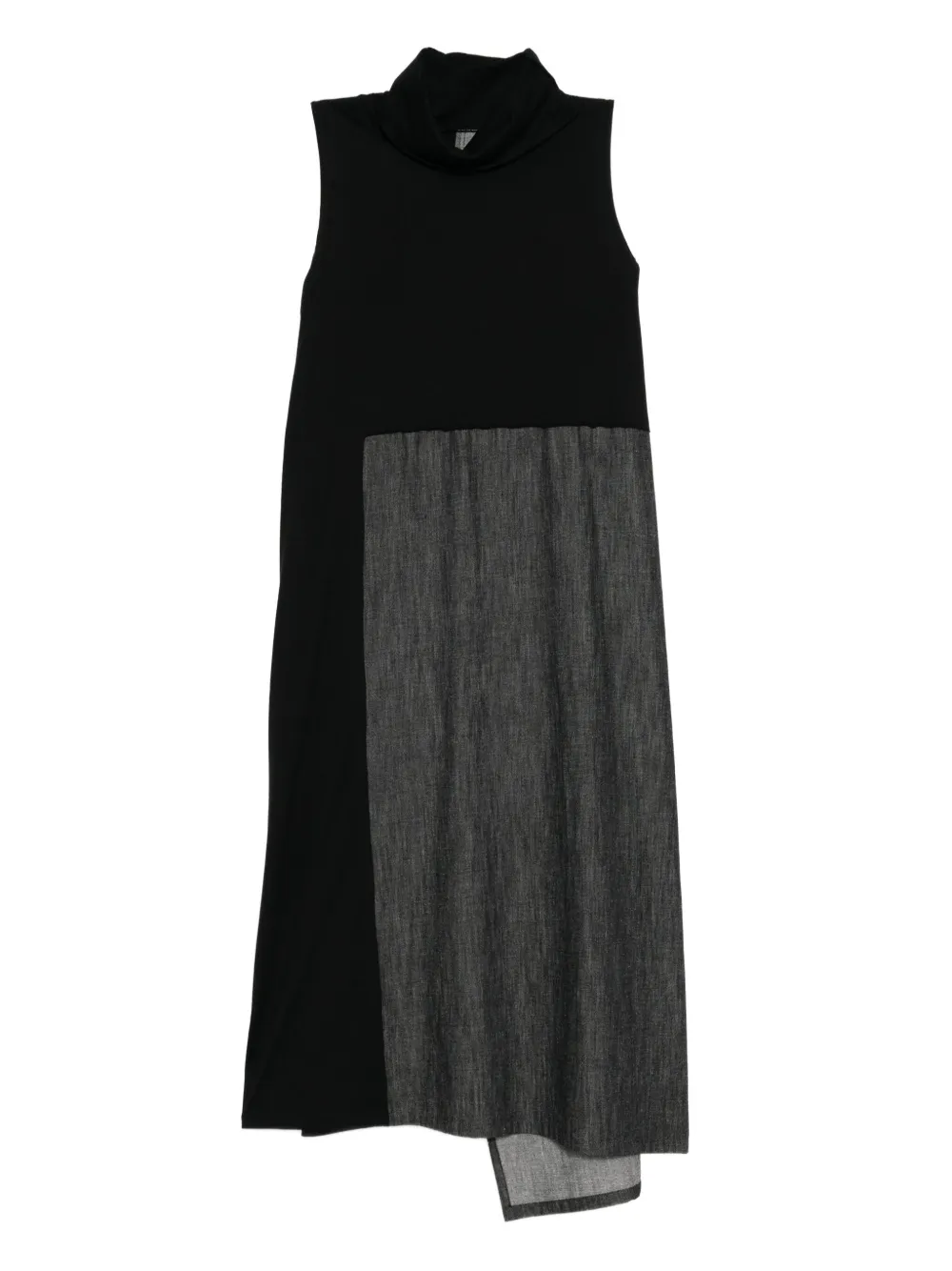 Y's ハイネック デニムドレス - ブラック