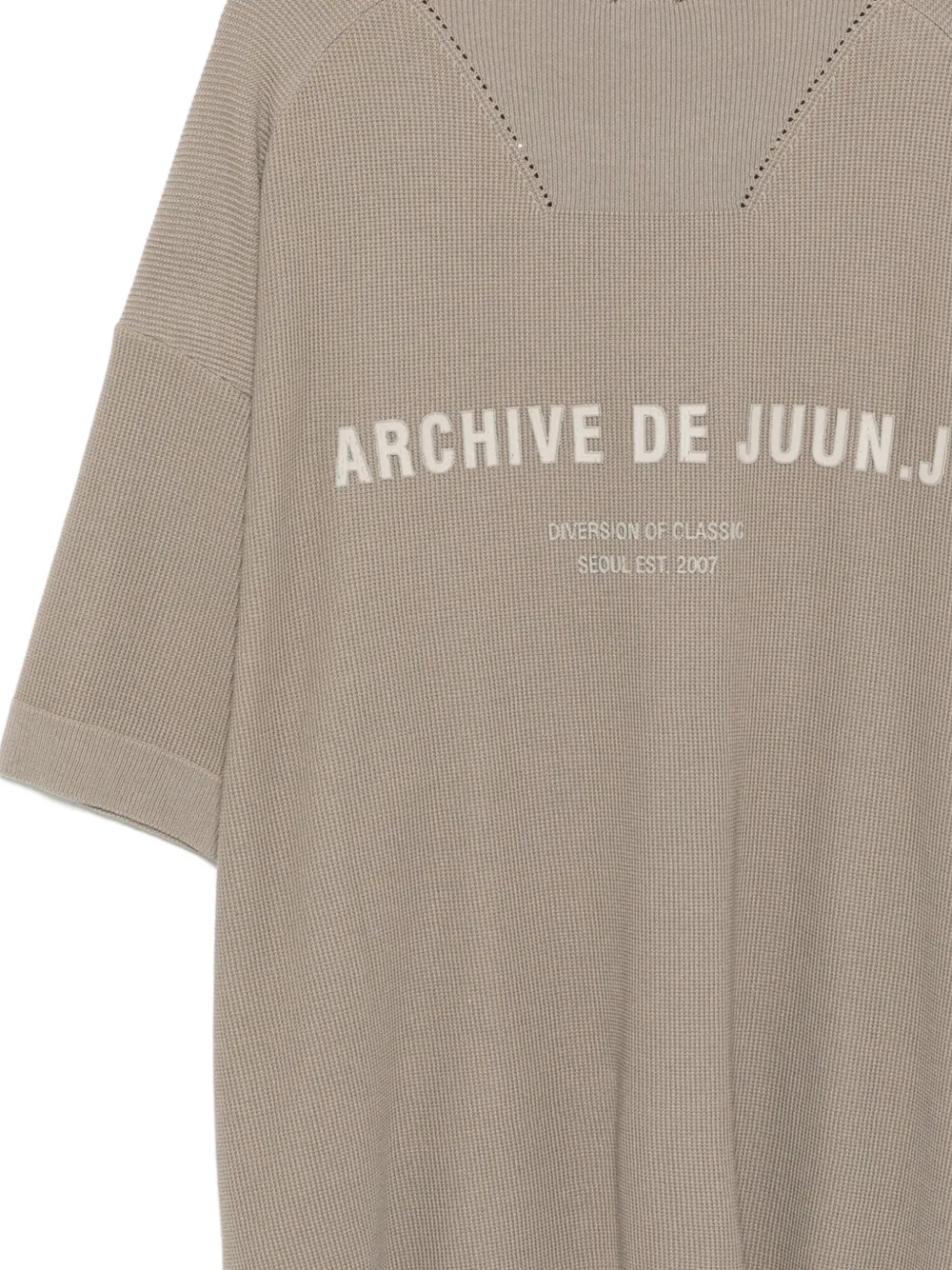 Juun.J T-shirt met geborduurd logo Groen