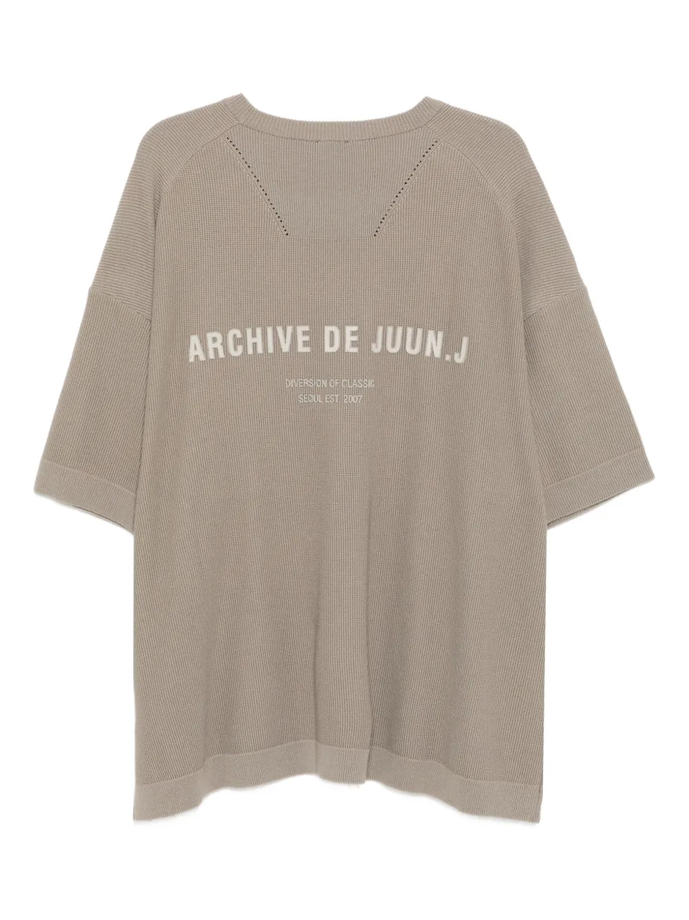 Juun.J T-shirt met geborduurd logo - Groen