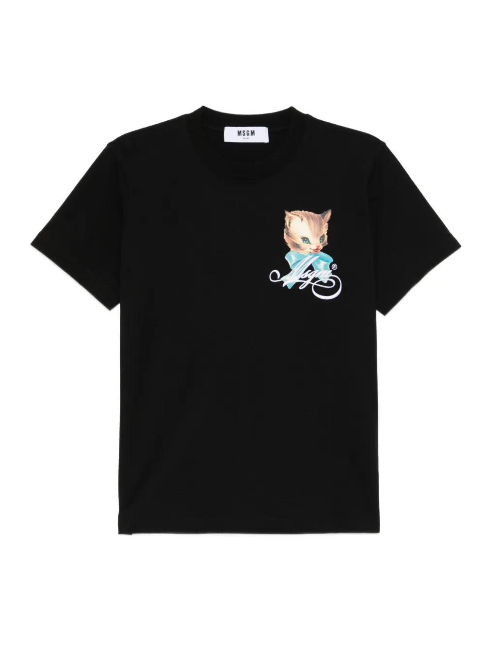 MSGM logo-embroidered T-shirt | Black | Image 1