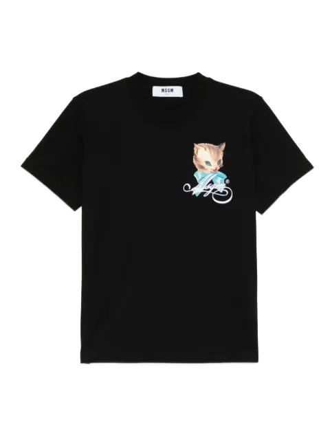 MSGM logo-embroidered T-shirt