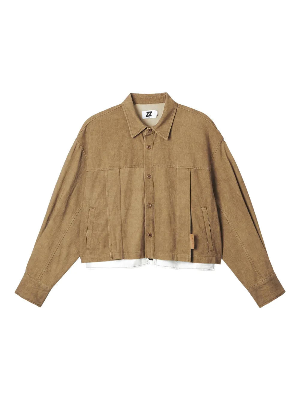 izzue logo-patch cotton shirt | Neutrals | Image 1