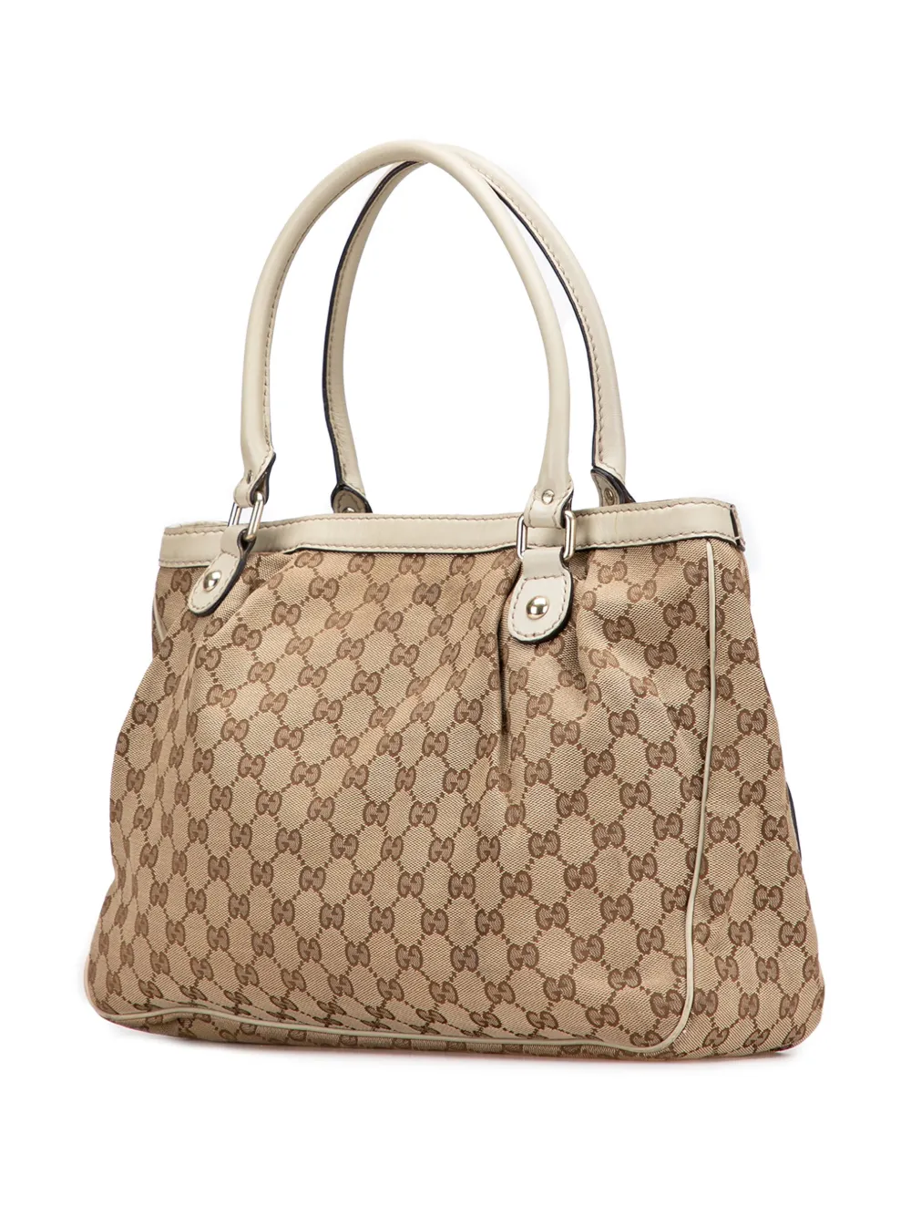Pre-owned Gucci 2000-2015 Gg Canvas Sukey Tote Bag In Brown