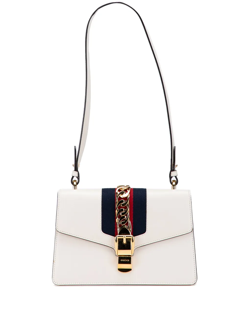 Gucci Pre-Owned 2000-2015 スモール レザー シルヴィ サッチェルバッグ - ホワイト Gucci Pre-Owned 2000-2015 スモール レザー シルヴィ サッチェルバッグ - ホワイト