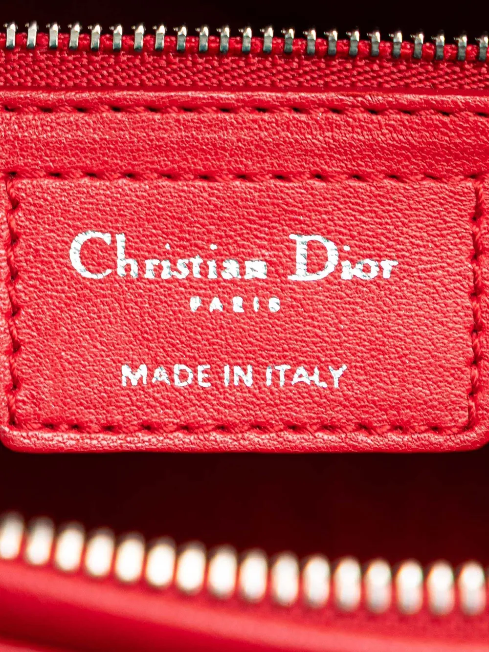 Pre-owned Dior 2010 Large Lambskin Cannage Lady Satchel In Red