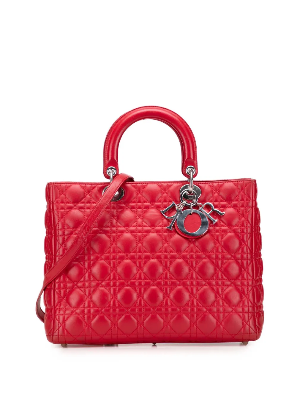 Christian Dior Pre-Owned 2010 Large Lambskin Cannage Lady Dior satchel Christian Dior Pre-Owned 2010 Large Lambskin Cannage Lady Dior satchel
