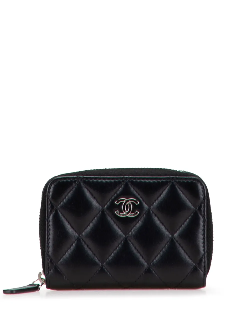 CHANEL Pre-Owned 2021 ココマーク マトラッセ ラムスキン コインケース - ブラック CHANEL Pre-Owned 2021 ココマーク マトラッセ ラムスキン コインケース - ブラック