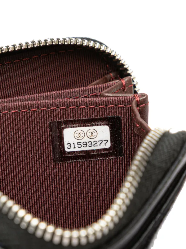 CHANEL Pre-Owned 2021 CC Quilted Lambskin Coin Pouch Black FARFETCH IN