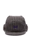 Needles ribbed-knit butterfly beanie - Grey
