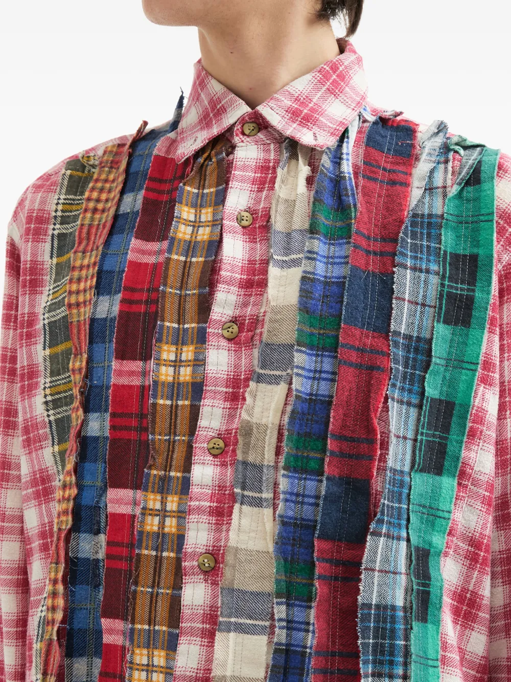 Needles Patchwork Frayed Shirt In Multi