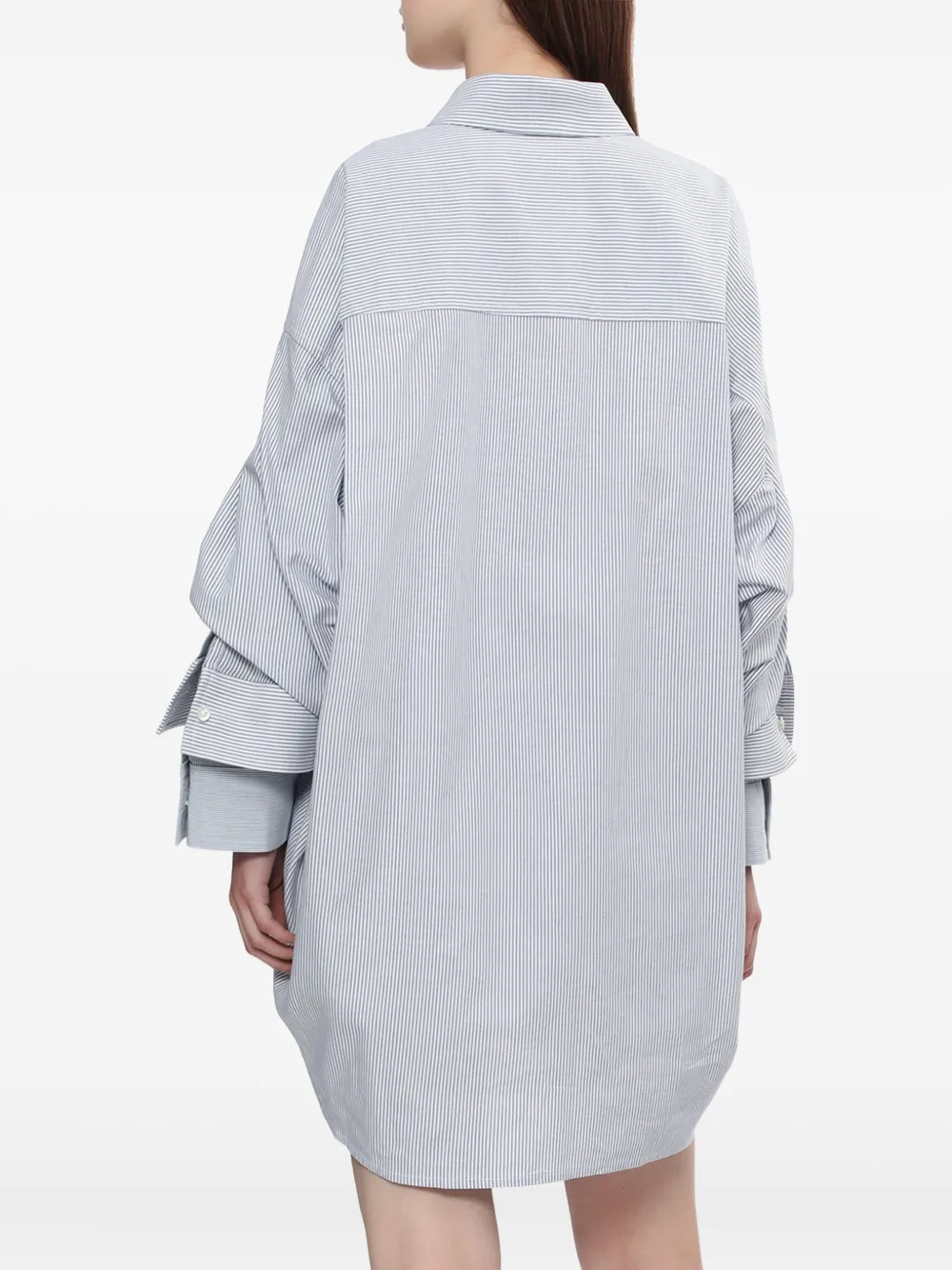 Miharayasuhiro Striped Double-cuffed Shirt In Blue