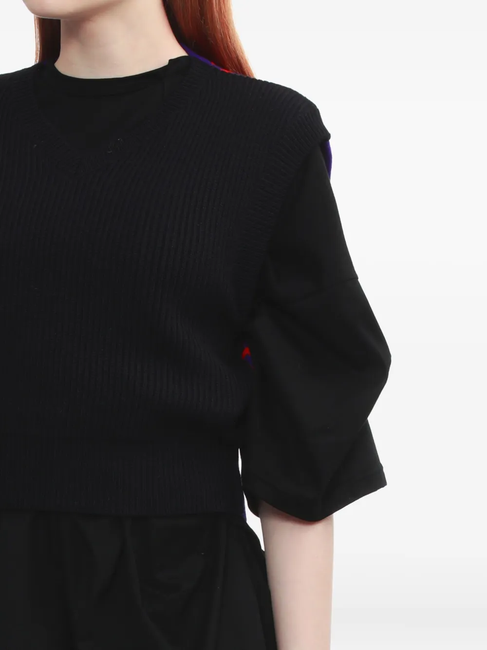 Enföld Ribgebreide top Blauw