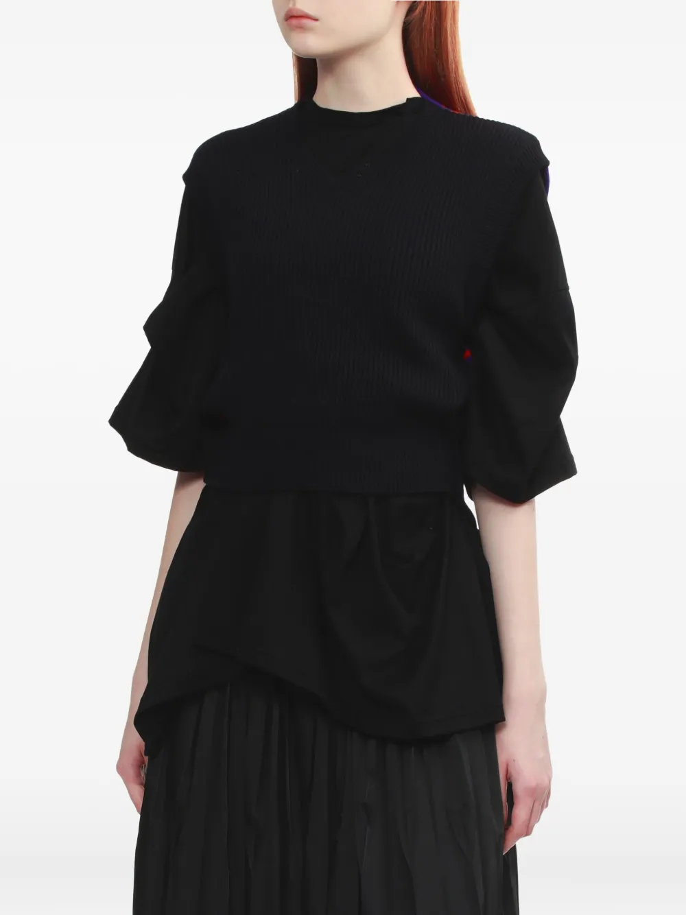 Enföld Ribgebreide top Blauw