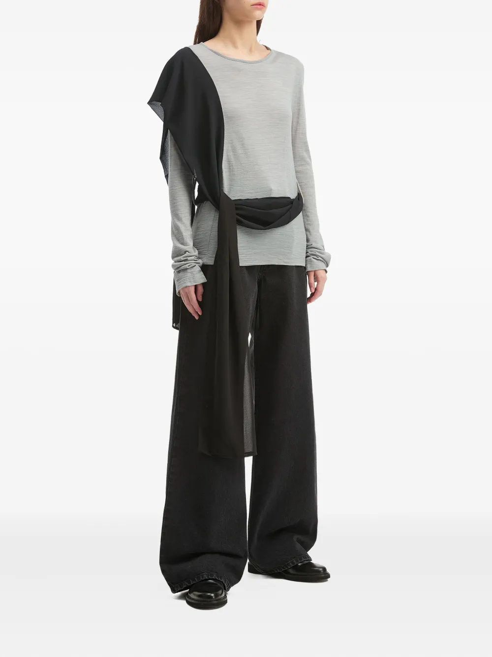 MM6 Maison Margiela draped-panel long-sleeved top | T-Shirts & Jersey Shirts | Image 2