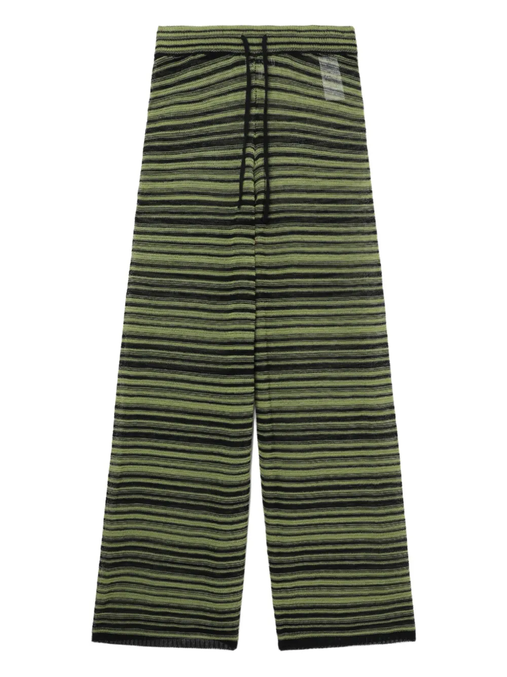 Ganni Striped-pattern Trousers In Green
