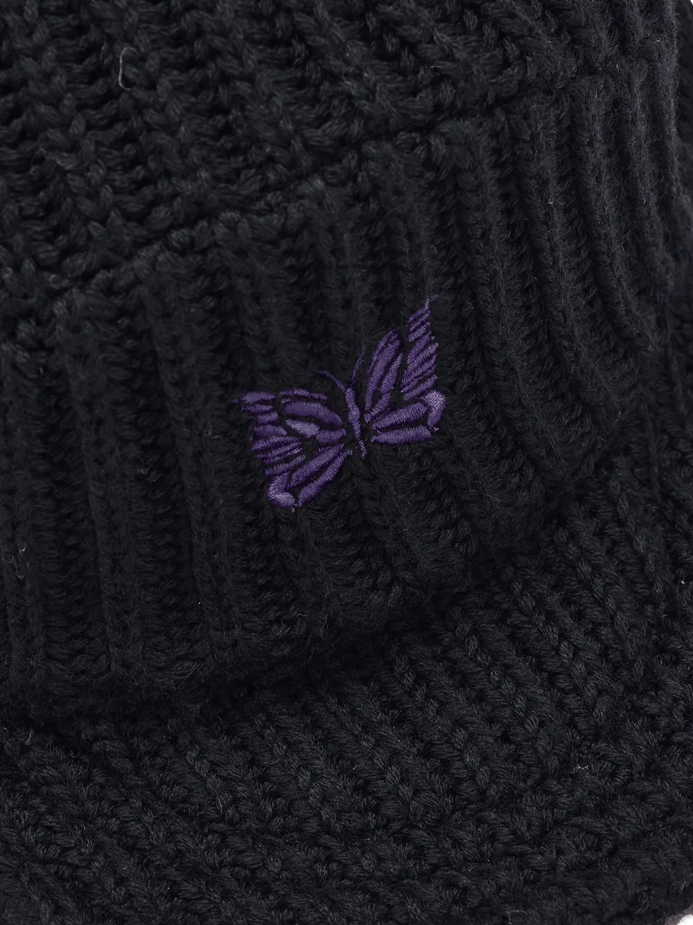 Needles Ribbed Butterfly Beret In Black