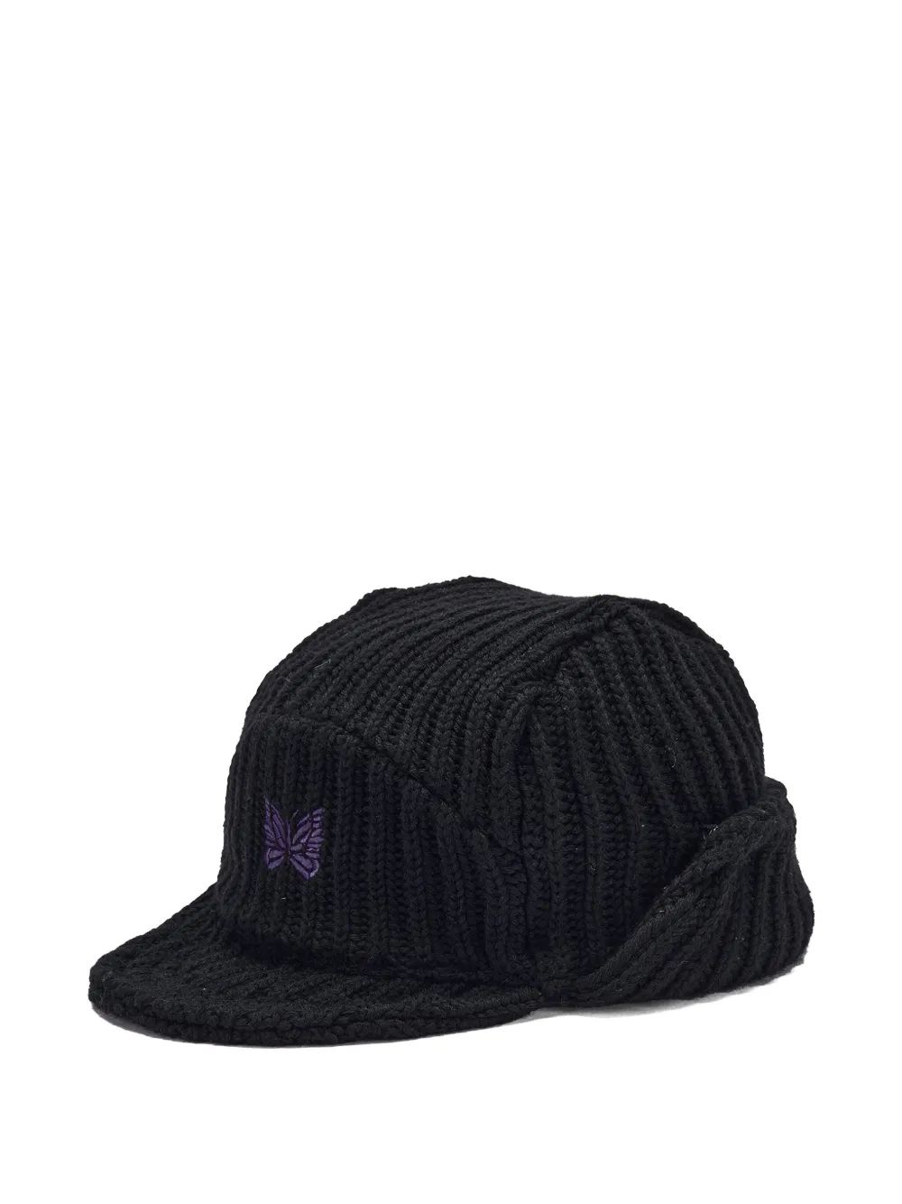 Needles Ribbed Butterfly Beret In Black