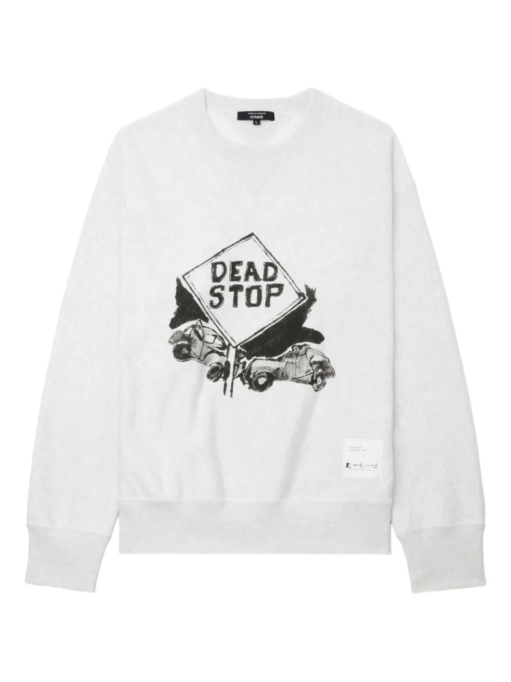 Comme Des Garçons Homme Deux Dead Stop Graphic Sweatshirt In White