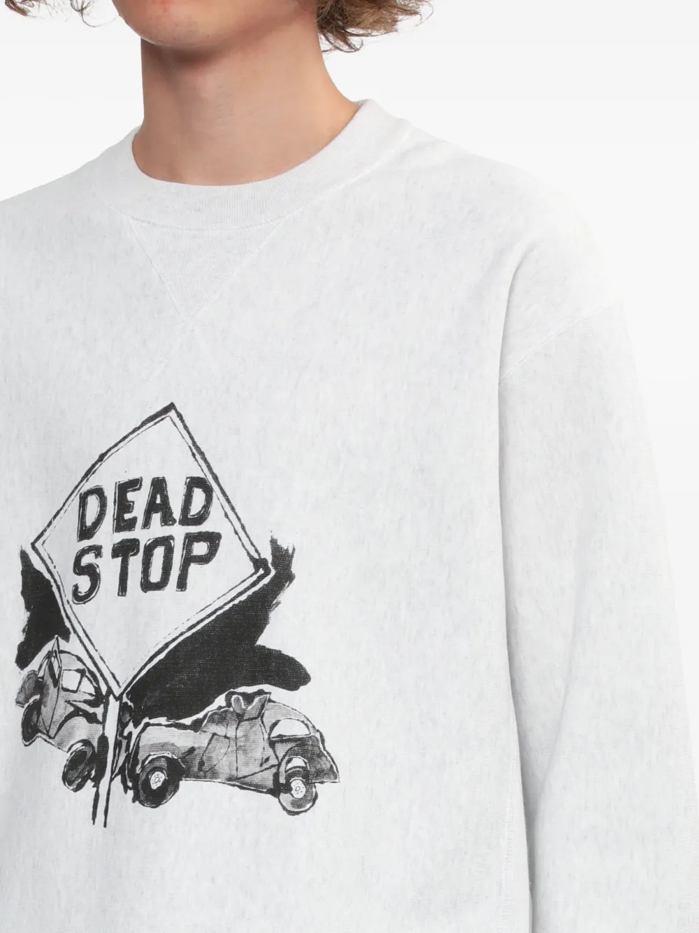 Comme Des Garçons Homme Deux Dead Stop Graphic Sweatshirt In White