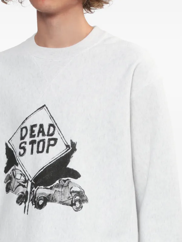 Comme Des Garçons Homme Dead Stop Graphic Sweatshirt | White