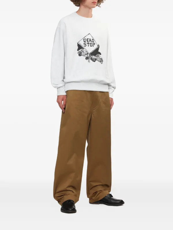 Comme Des Garçons Homme Dead Stop Graphic Sweatshirt | White