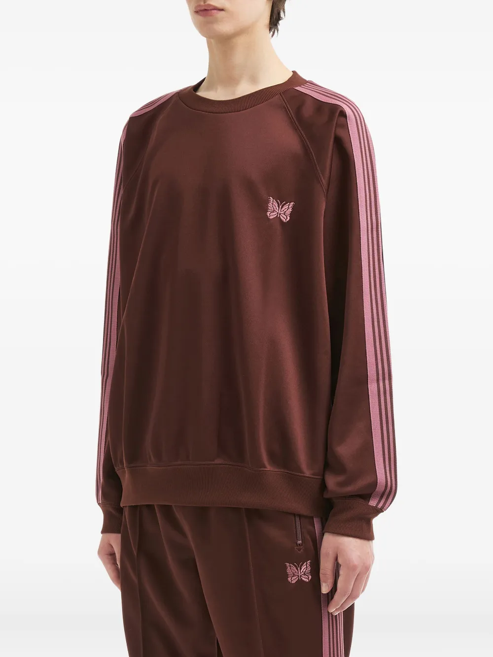 Needles Logo-embroidered Sweatshirt In Brown