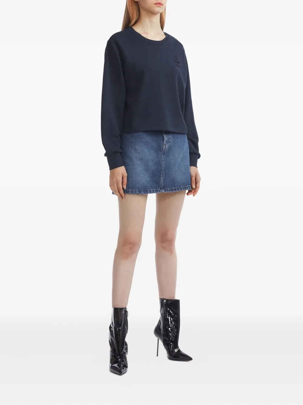A.P.C. anchor-embroidered cropped sweatshirt | Sweaters | Image 2